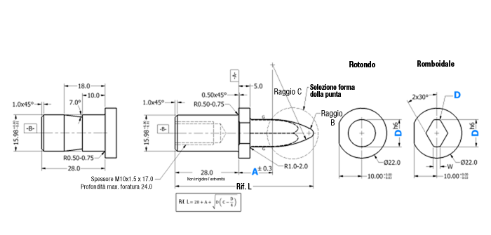 [NAAMS] Locating Pin A&D Configurable Small Head:Immagine relativa